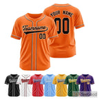 White, Black & Orange Baseball Jersey Tee for Men & Women - Customize Your Team or Fan Look