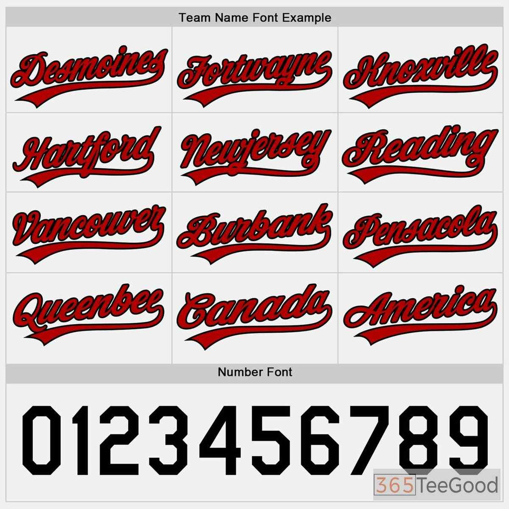 White, Black & Red Baseball Jersey Tee for Men & Women - Your Custom Team Base