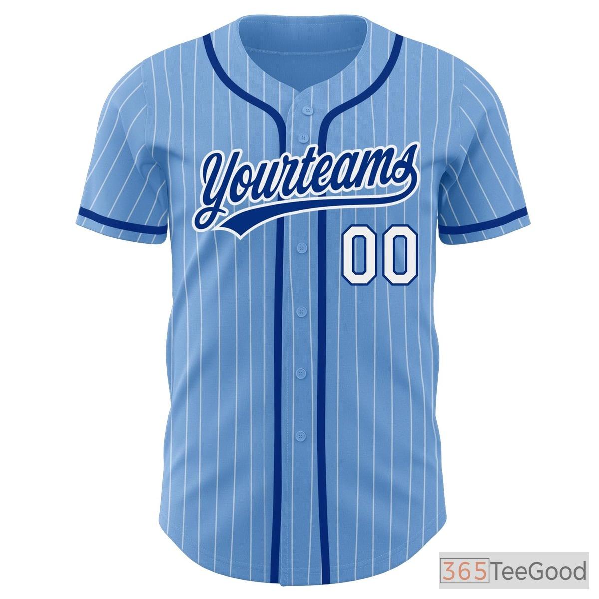 White Blue Baseball Jersey Tee for Men & Women - Built for Your Team Identity