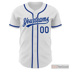 White Blue Baseball Jersey Tee for Men & Women - Custom Team & Fan Style