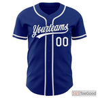 White Blue Baseball Jersey Tee for Men & Women - Personalized Team Uniform