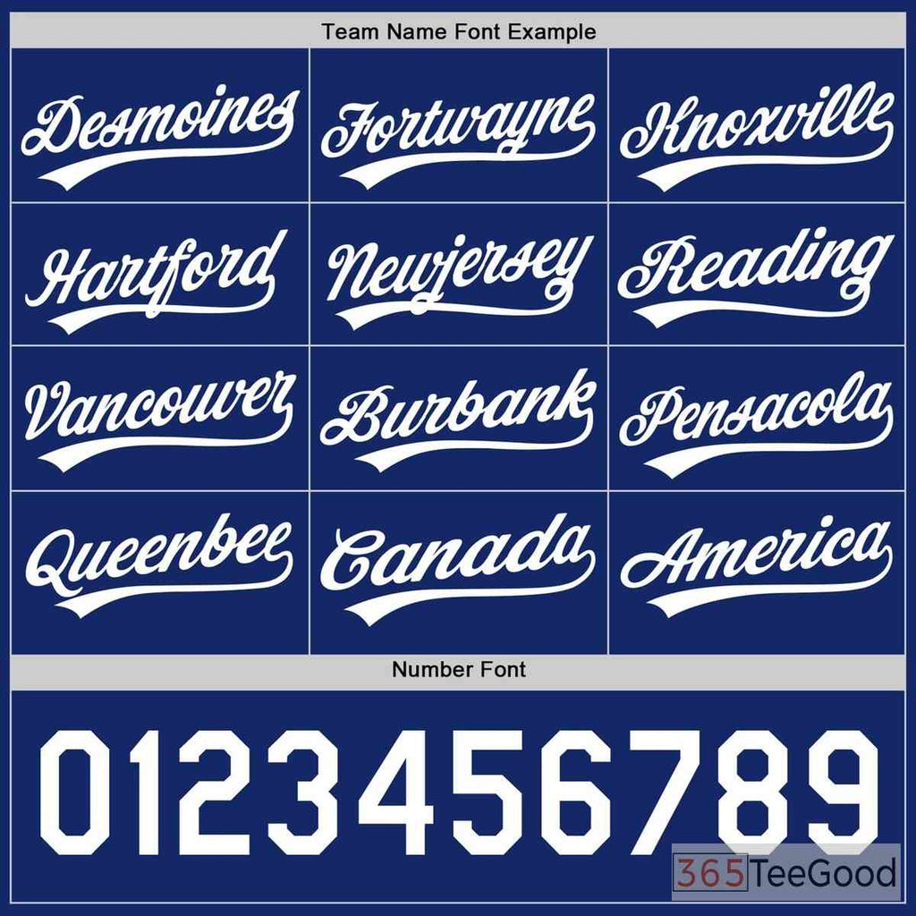 White Blue Baseball Jersey Tee for Men & Women - Personalized Team Uniform