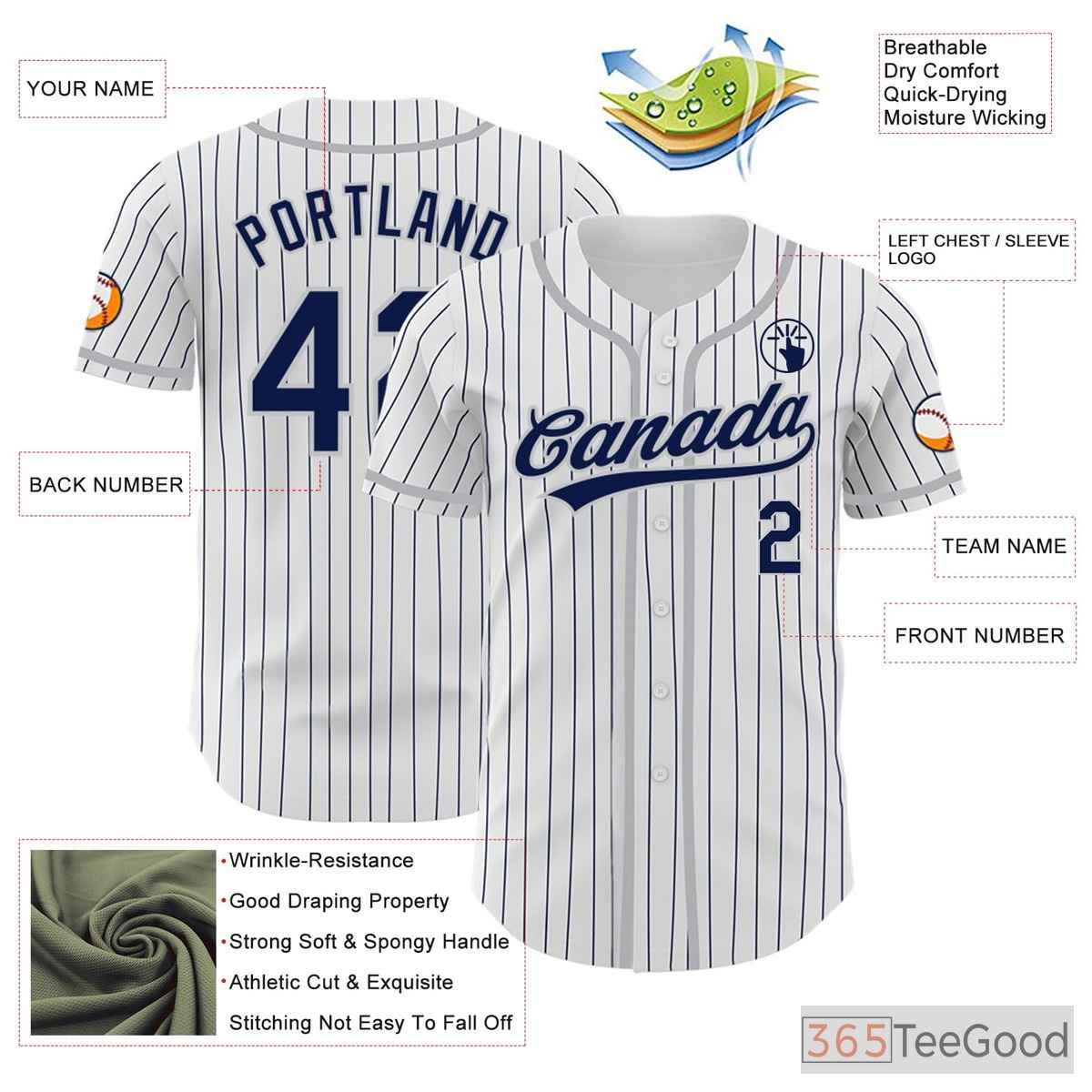 White, Blue & Grey Baseball Jersey Tee for Men & Women - Your Canvas for Custom Style