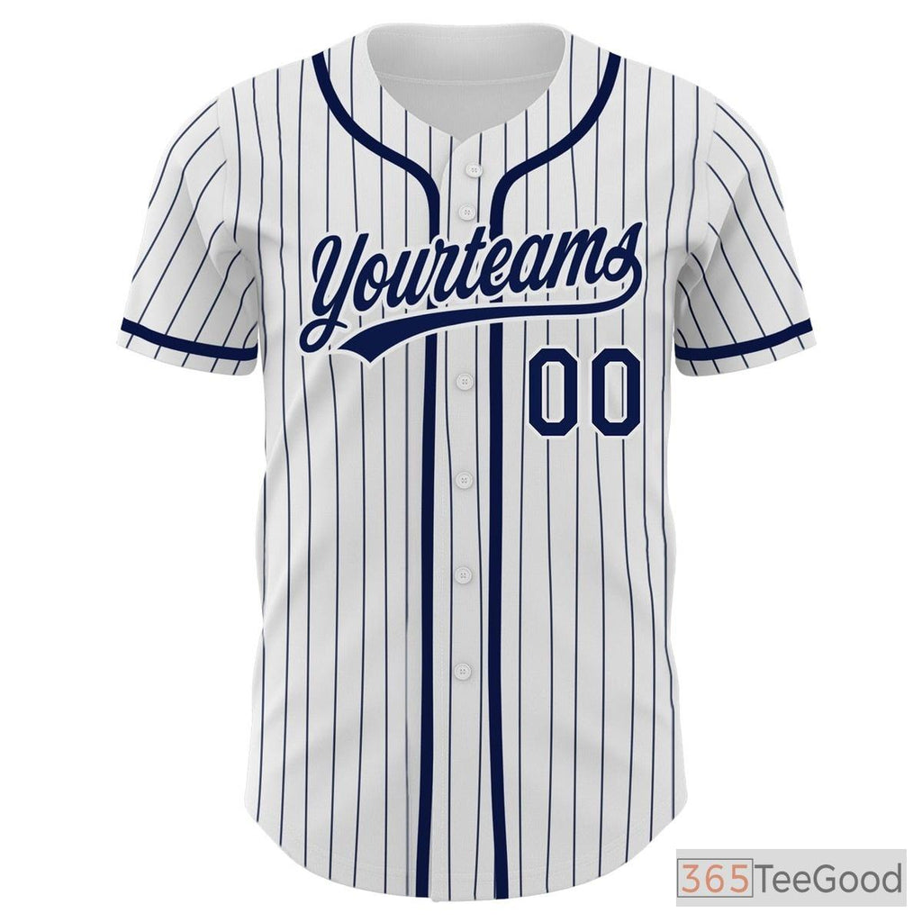 White, Blue & Navy Baseball Jersey Tee for Men & Women - Your Custom Design Canvas