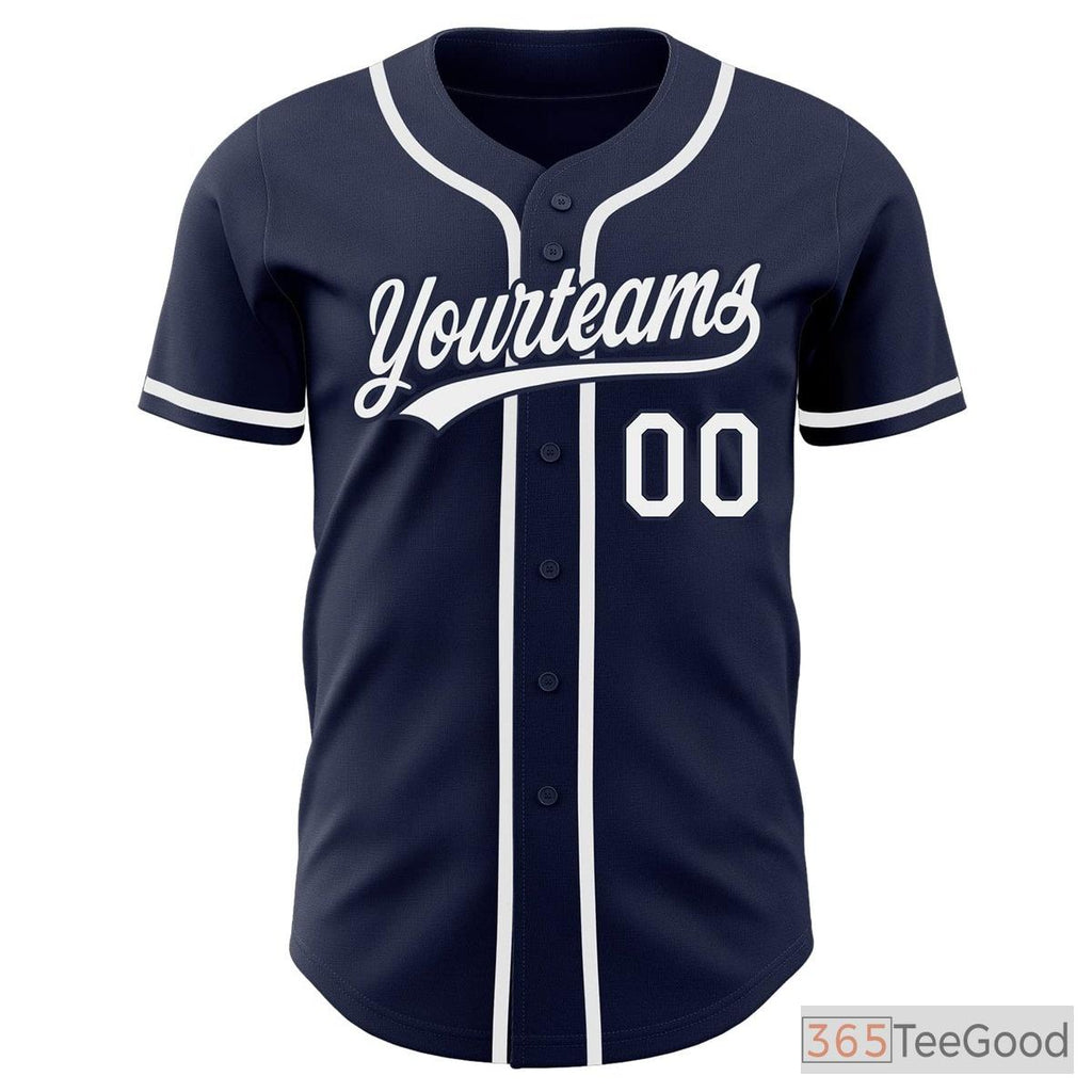 White, Blue & Navy Baseball Jersey for Men & Women - Personalize Your Look