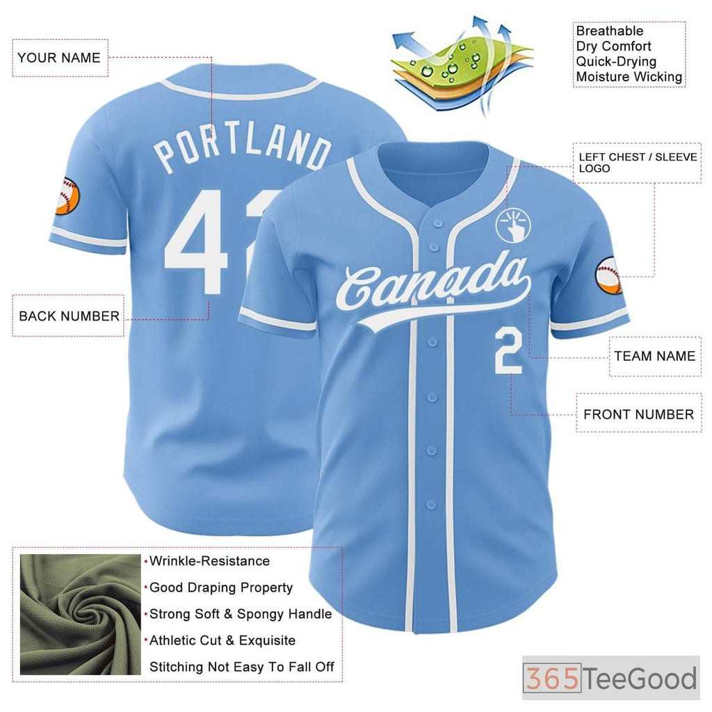 White, Blue & Sky Blue Baseball Jersey Tee for Men & Women - Ideal for Customization