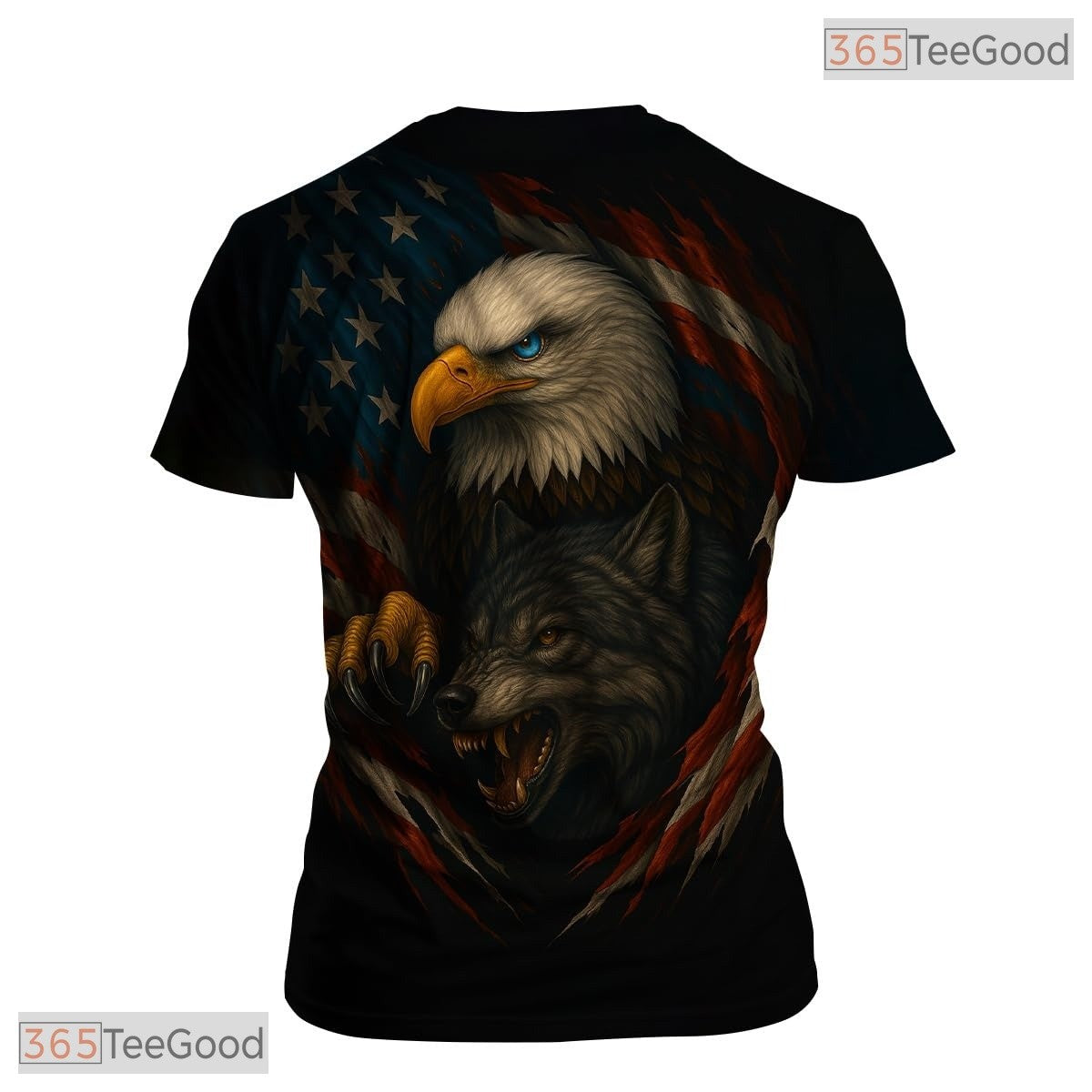 White Brown USA Bald Eagle American Flag Style 3D Printed Casual Unisex T-Shirt Styles