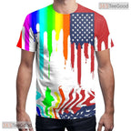 White Colorful Graphic Fashion 3D Printed Short Sleeve Unisex T-Shirt Tops Styles