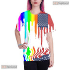 White Colorful Graphic Fashion 3D Printed Short Sleeve Unisex T-Shirt Tops Styles