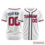 White Custom Baseball Jersey Personalized Printed & Stitched Team Name Number for Men Women