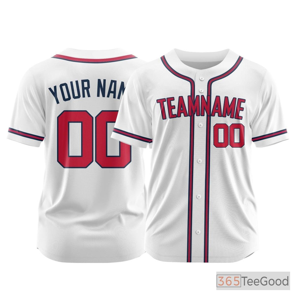 White Custom Baseball Jersey Personalized Printed & Stitched Team Name Number for Men Women