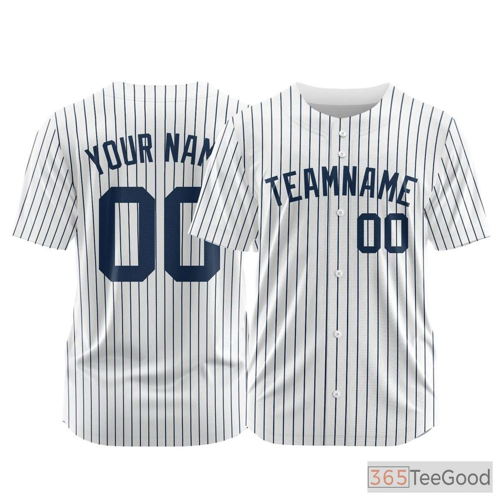 White Custom Baseball Jersey Tee - Personalized Stitched Name & Number for Men & Women