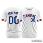 White Custom Baseball Jersey Tee Personalized Stitched Name Number for Men Women