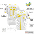 White Gold Baseball Jersey for Men & Women with Your Name & Number