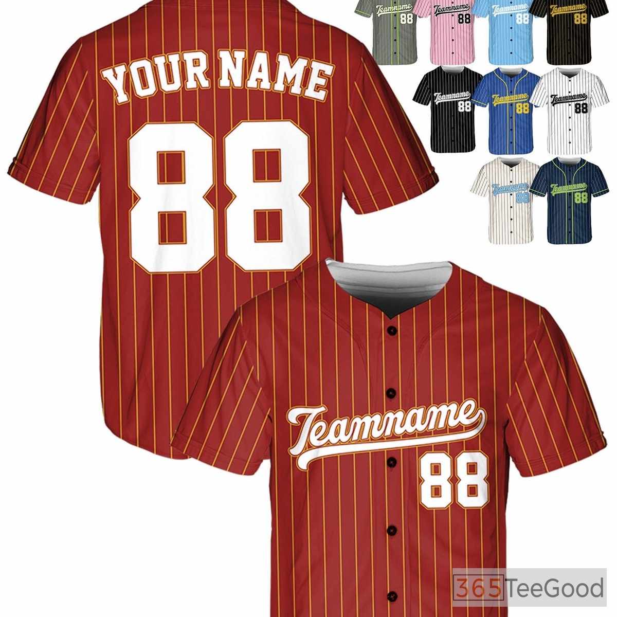 White Gold Baseball Jersey Tee - Personalized with Your Name, Number & Team Logo