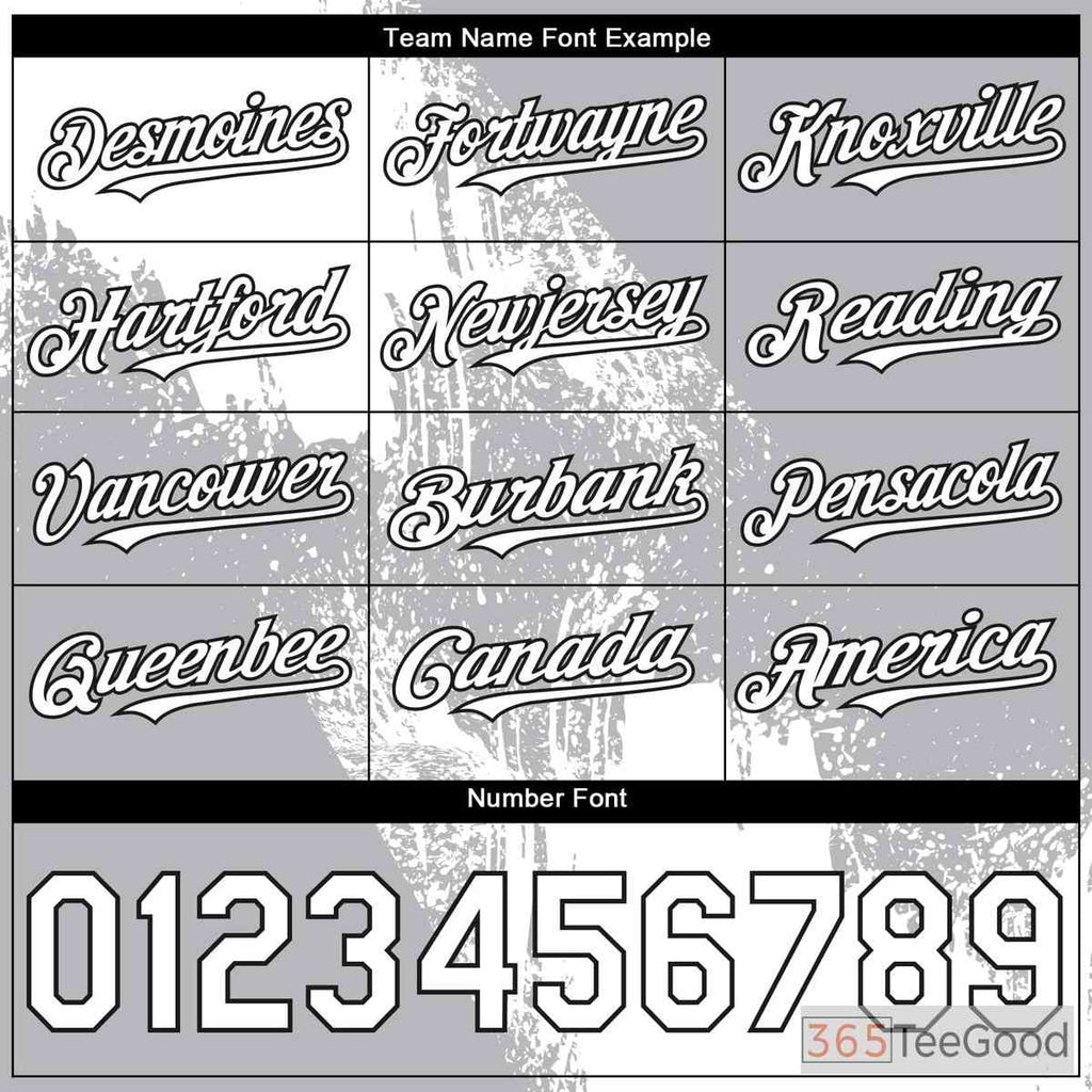 White Gray Baseball Jersey Tee - Customizable with Stitched Name and Number