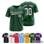 White Green Baseball Jersey Tee for Men & Women - Customizable for Your Style