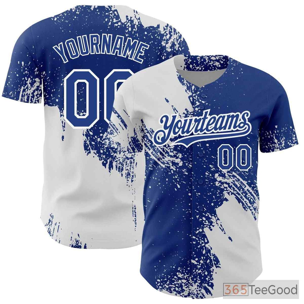 White Navy Baseball Jersey Tee - Custom Personalized with Stitched Name & Number