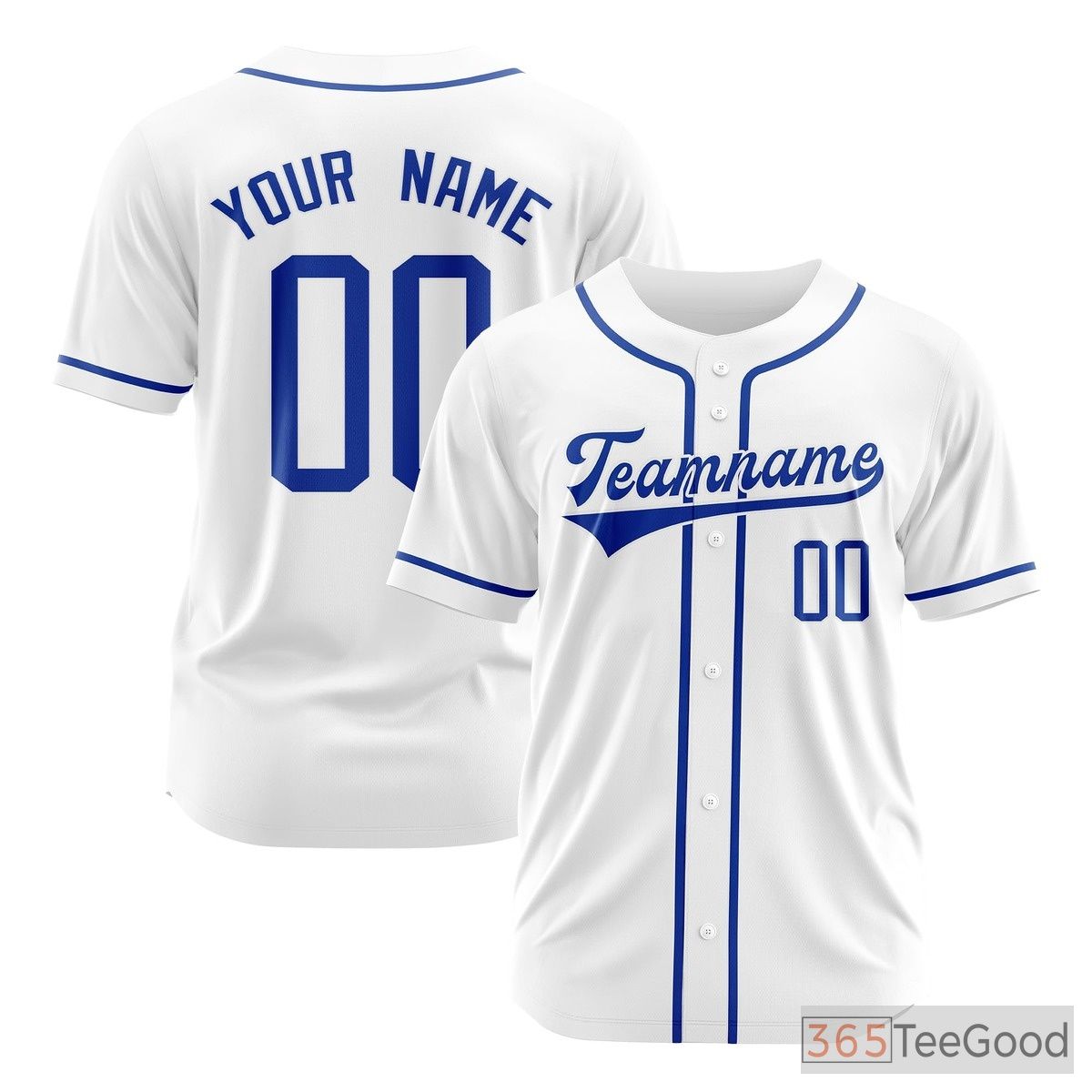 White Red Baseball Jersey Tee for Men & Women - Customize Your Team & Player Details