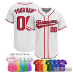 White Red Baseball Jersey Tee for Men & Women - A Classic Look for Custom Apparel