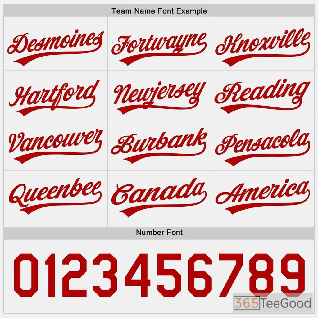 White Red Baseball Jersey Tee for Men & Women - Custom Name & Number Ready