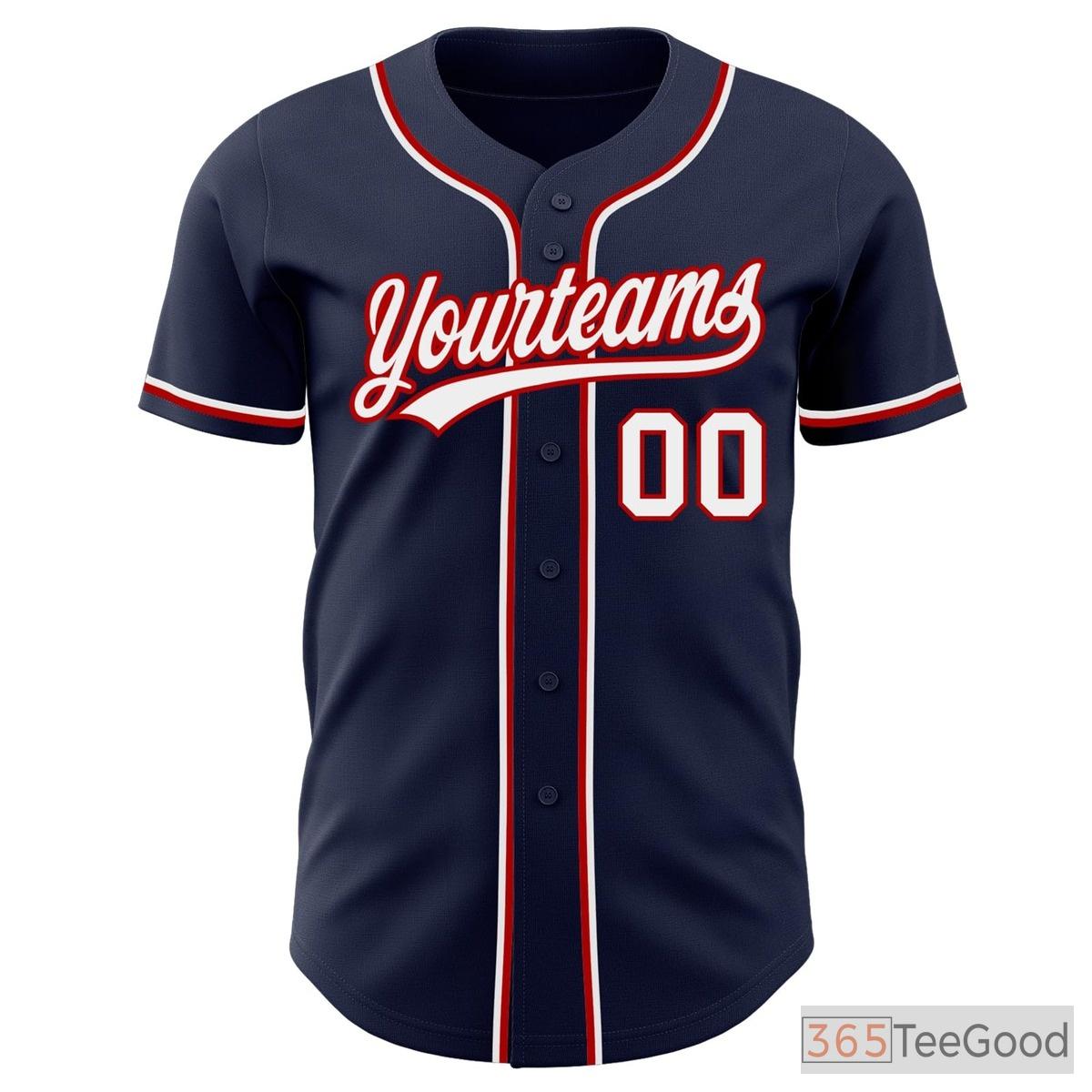 White, Red, Blue & Navy Baseball Jersey Tee for Men & Women - Ready for Your Custom Look