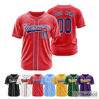 White, Red & Blue Baseball Jersey Tee for Personalized Team & Fan Apparel