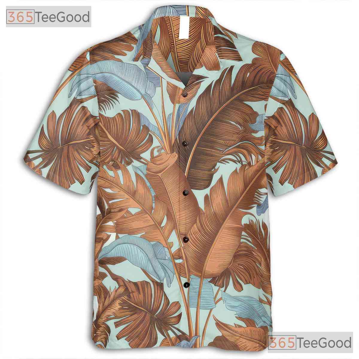 White Tropical Leaf Retro Botanical Aloha Hawaiian Shirt Unisex Beachwear Top