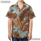 White Tropical Leaf Retro Botanical Aloha Hawaiian Shirt Unisex Beachwear Top