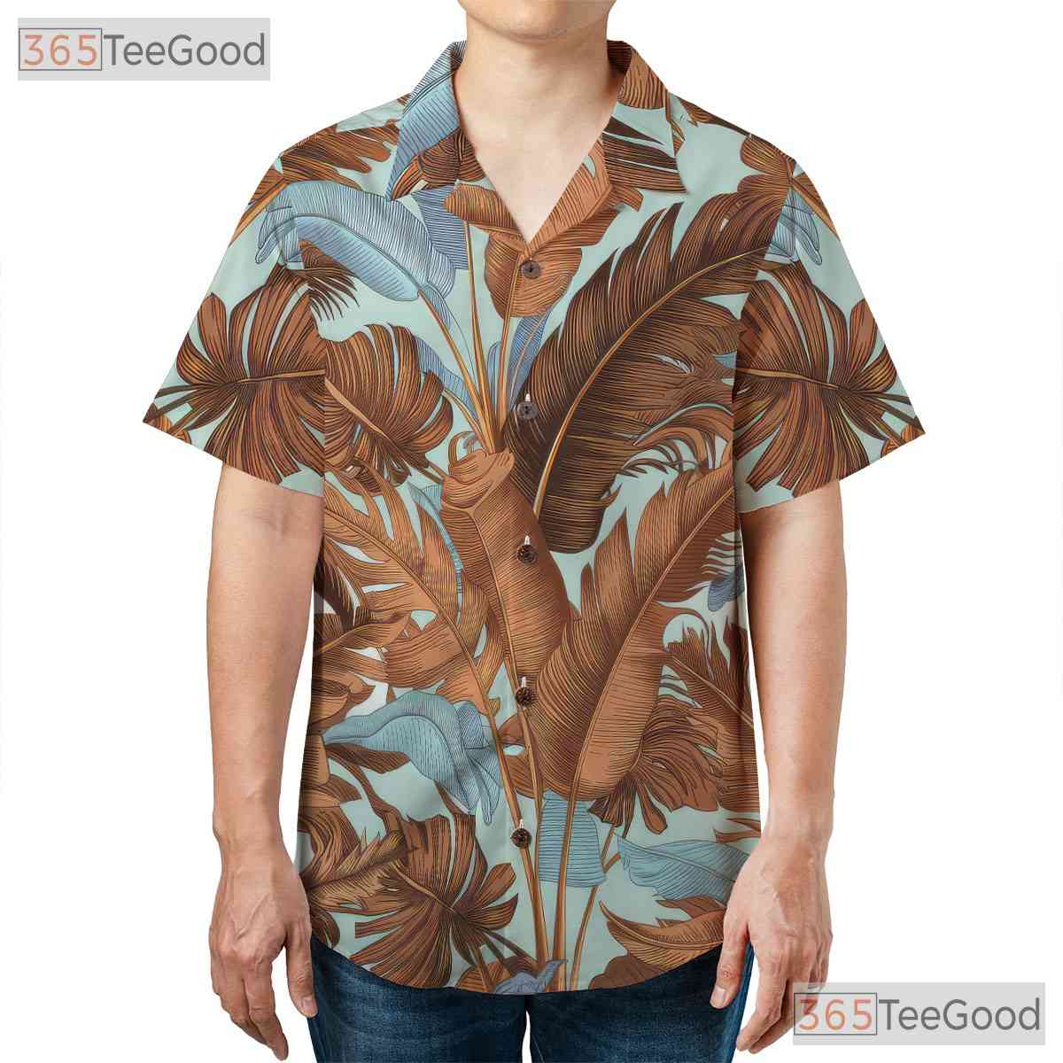 White Tropical Leaf Retro Botanical Aloha Hawaiian Shirt Unisex Beachwear Top