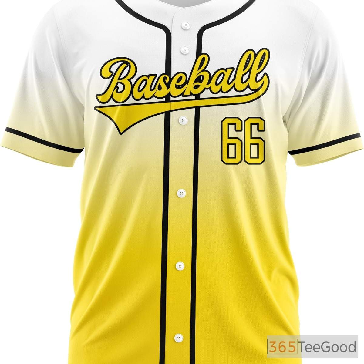 White Yellow Custom Baseball Jersey for Men & Women - Personalized Team Name & Number