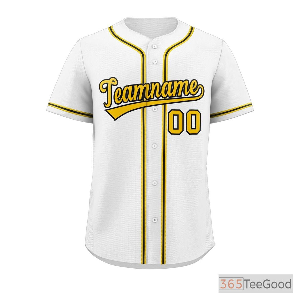White, Yellow & Navy Baseball Jersey Tee for Men & Women - A fresh, sporty look for comfort