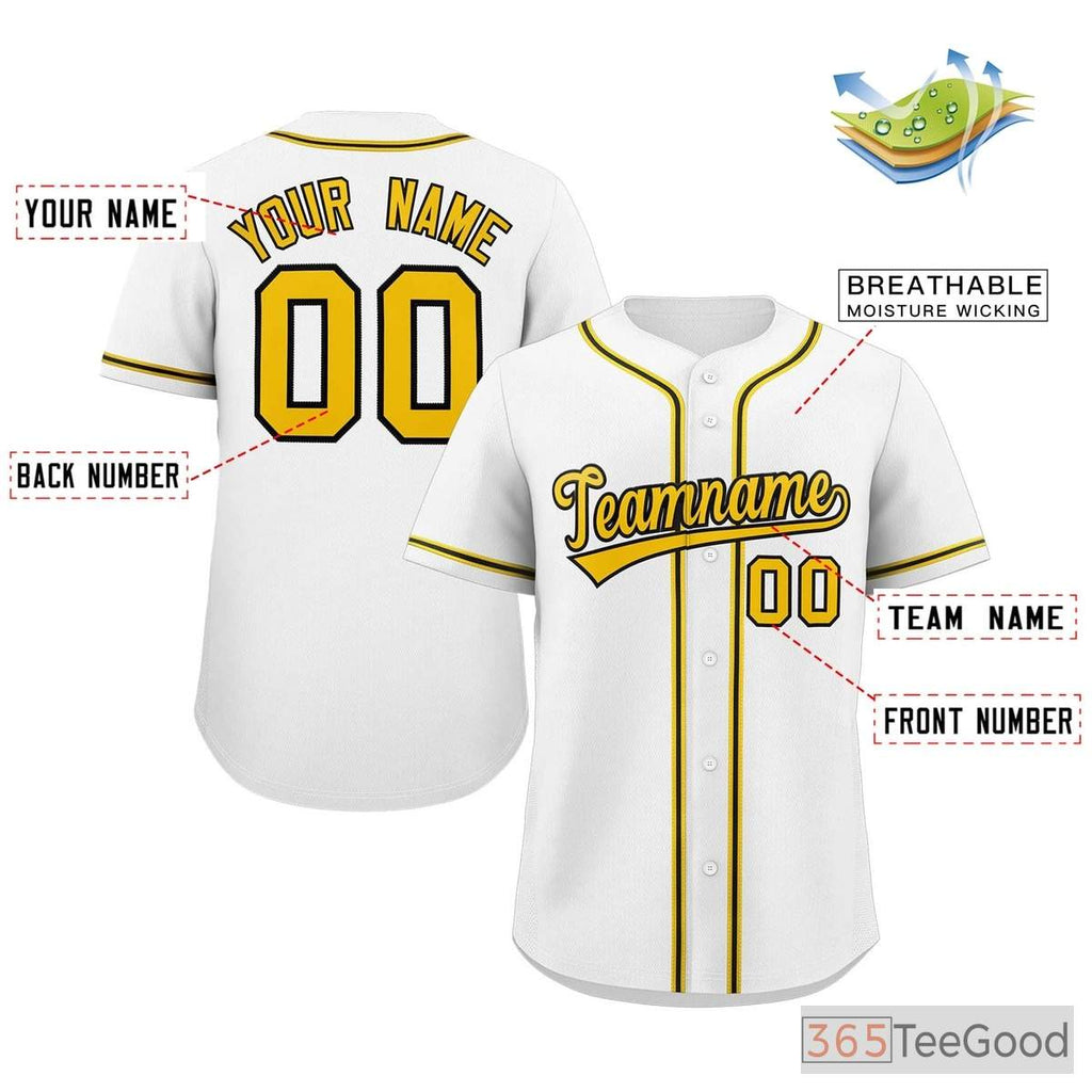 White, Yellow & Navy Baseball Jersey Tee for Men & Women - A fresh, sporty look for comfort