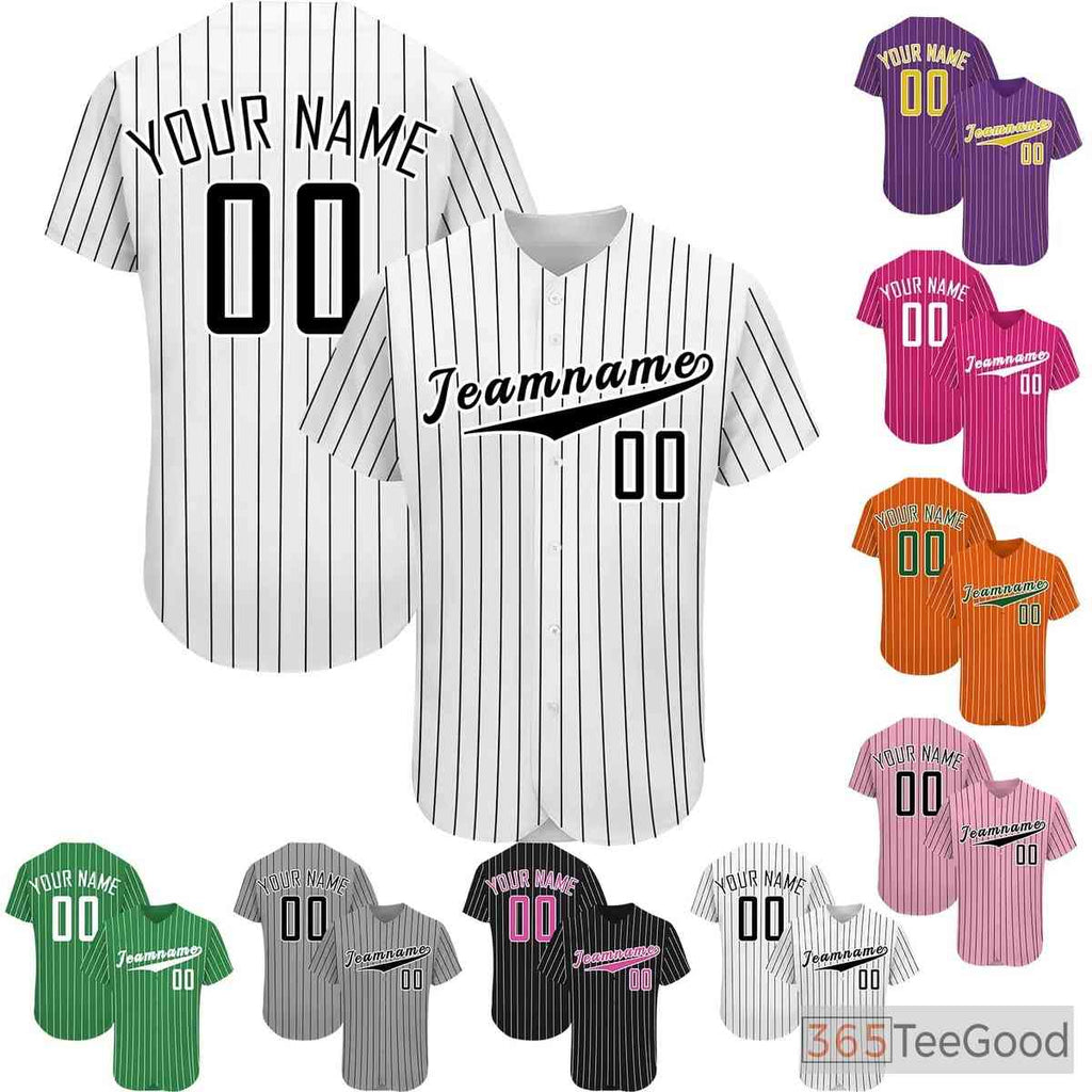 White & Black Baseball Jersey for Men & Women - Design Your Own Personalized Player Look