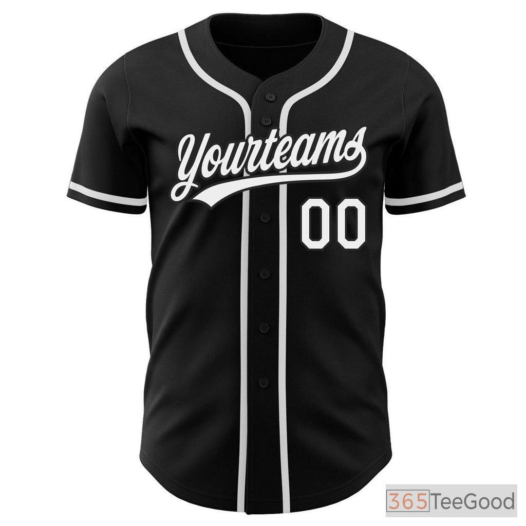 White & Black Baseball Jersey Tee for Men & Women - Design Your Own Unique Team Style
