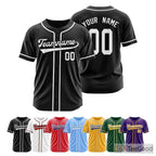 White & Black Baseball Jersey Tee for Men & Women - Custom Details for Your Team