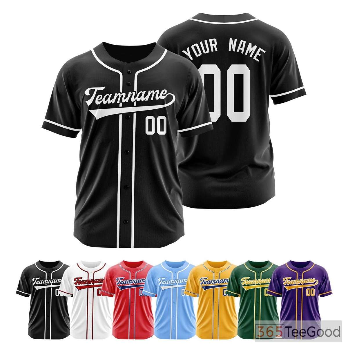 White & Black Baseball Jersey Tee for Men & Women - Custom Details for Your Team