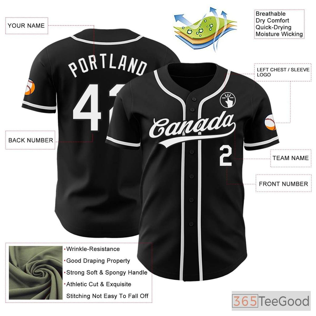White & Black Baseball Jersey Tee for Men & Women - Design Your Own Unique Team Style
