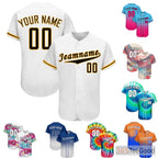 White & Black Custom Baseball Jersey Button Down Personalized Unisex Team Sports Tee