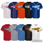 White & Black Custom Baseball Jersey Button Down Personalized Unisex Team Sports Tee