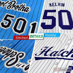 White & Black Striped Custom Baseball Jersey Shirt Personalized Unisex Sports Uniform