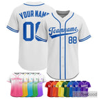 White & Blue Baseball Jersey Tee for Personalized Team Uniforms & Casual Style