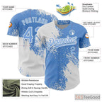 White & Blue Baseball Jersey Tee - Design Your Custom Stitched Name & Number