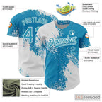 White & Blue Baseball Jersey Tee - Custom Stitched Name & Number for Men & Women