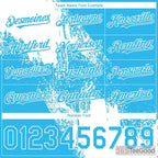 White & Blue Baseball Jersey Tee - Personalized Stitched Name & Number for Teams