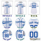White & Blue Baseball Jersey Tee for Personalized Team Uniforms & Casual Style