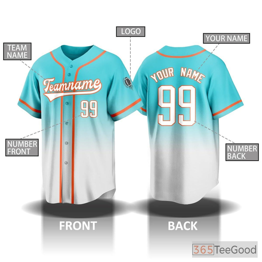 White & Blue Baseball Jersey Tee for Men & Women - Personalize Your Game Day Look