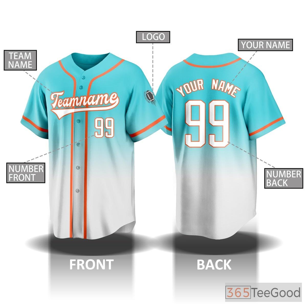 White & Blue Baseball Jersey Tee for Men & Women - Personalize Your Game Day Look