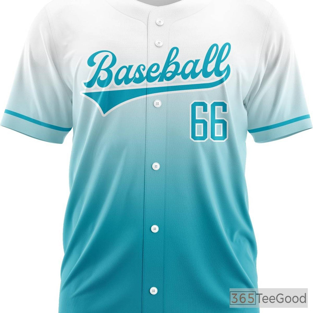 White & Blue Custom Baseball Jersey Tee for Men & Women - Personalize Your Team Look