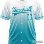 White & Blue Custom Baseball Jersey Tee for Men & Women - Personalize Your Team Look